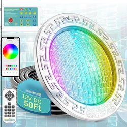 Brand New In The Box- 10" Smart Pool Light with APP, Remote & Controller, 12V Underwater Pool Spa Light, Built-in Transformer, 16 Million Colors, IP68