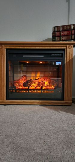 🔥 Electric Fireplace Heater with Wood Cabinet 🔥