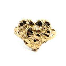 Woman’s Ladies 10k Yellow Gold Nugget Heart Ring Size 7 GP3130741