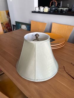 Vintage Silk Lamp Shade , Original Finial and Spine