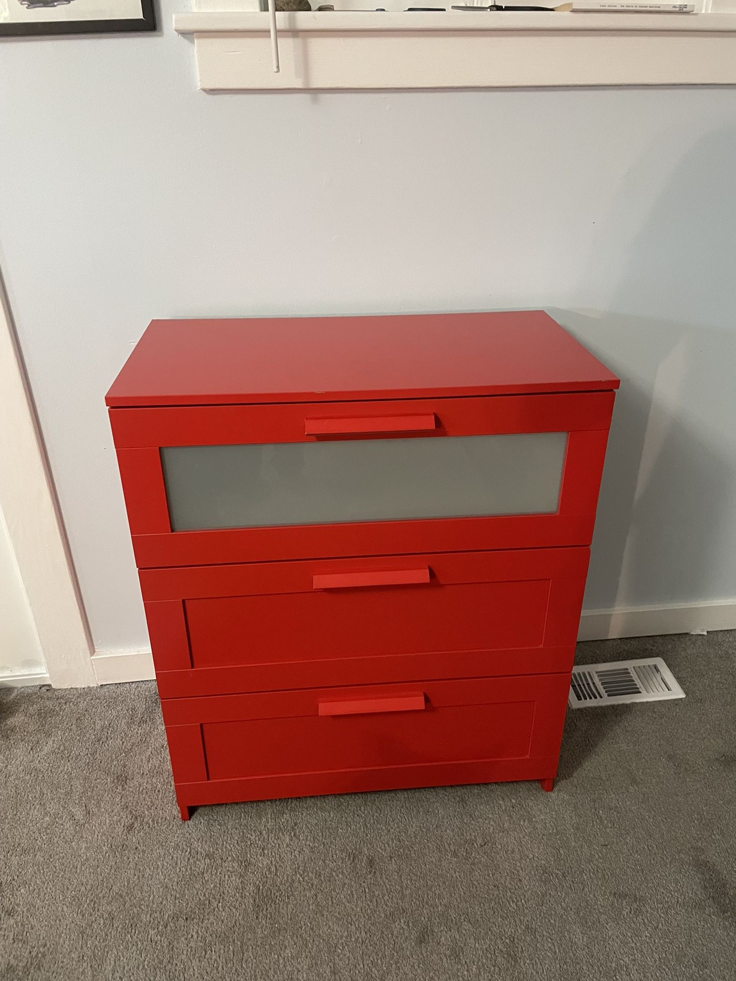 Red 3 Drawer Dresser