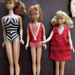 Vintage 1963 Barbie, Skipper, Scooter Dolls - Original Owner 