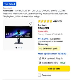 Alienware 34” OLED 240hz