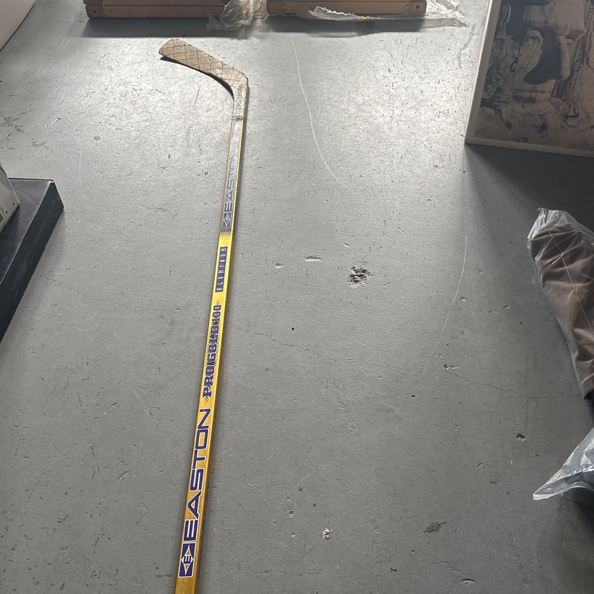 Vintage Aluminum Easton Pro Gold Hockey Stick