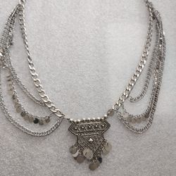 Silver tone three strand chain, Excellent condition.