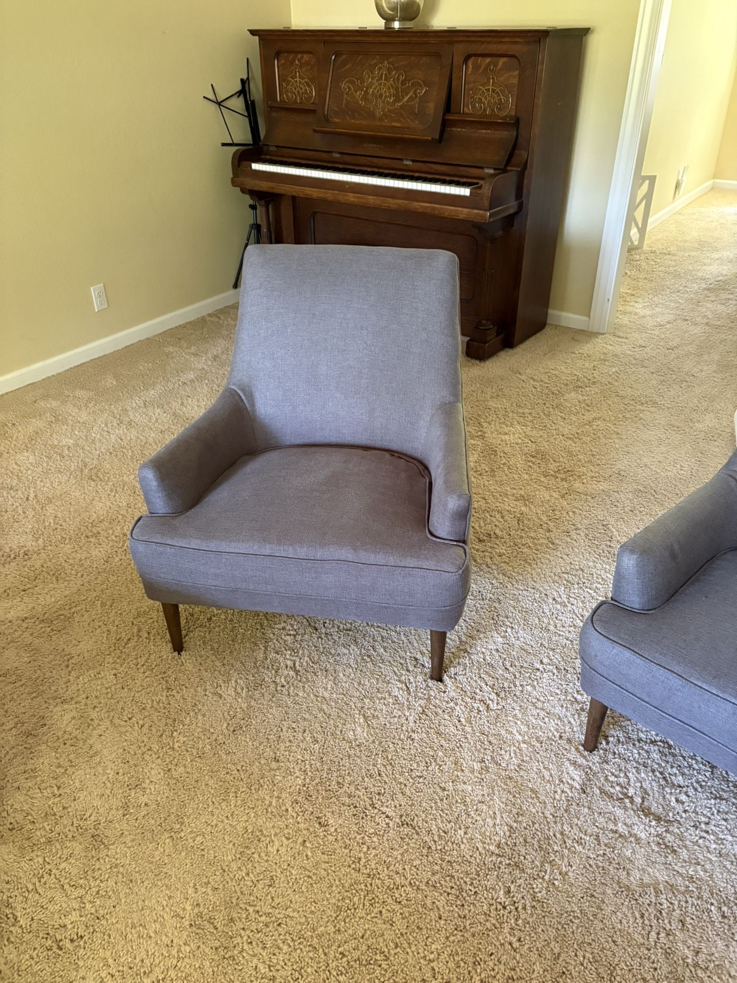 Pair of Matching Modern Armchairs – Gently Used