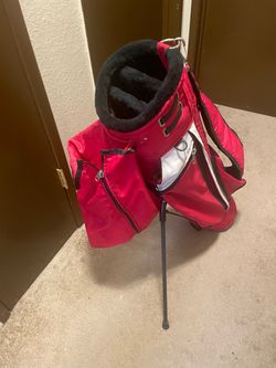 Red Golf Stand Bag with Carry Strap