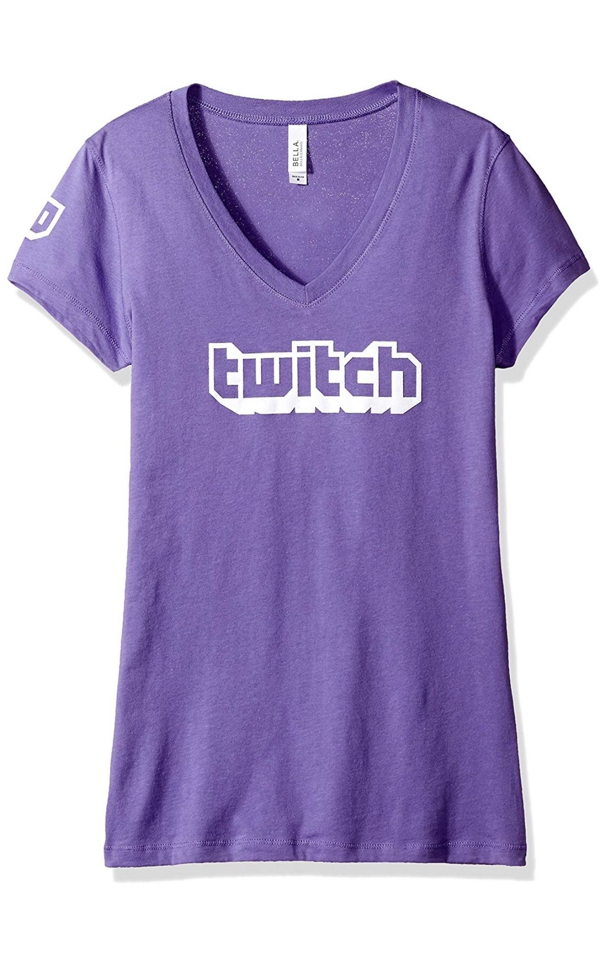 Twitch Purple V-Neck T-shirt Womens Girls Online Gamer Glitch Small