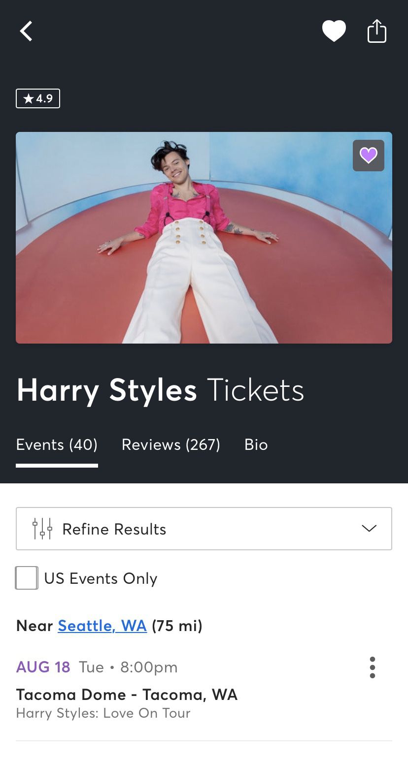 Harry Styles GA Ticket