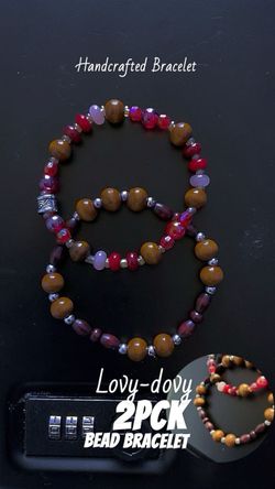 #002- 8 mm and 2 mm handcrafted beaded bracelet,