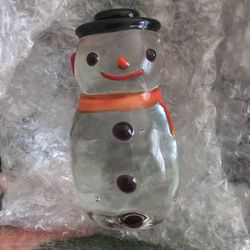 Beautiful Mint Condition Murano Glass Snowman