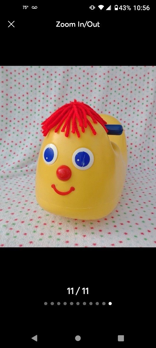 Vintage Little Tikes Ollie Yellow Banana Rocking Rocker Toy Chime Red Yarn Hair