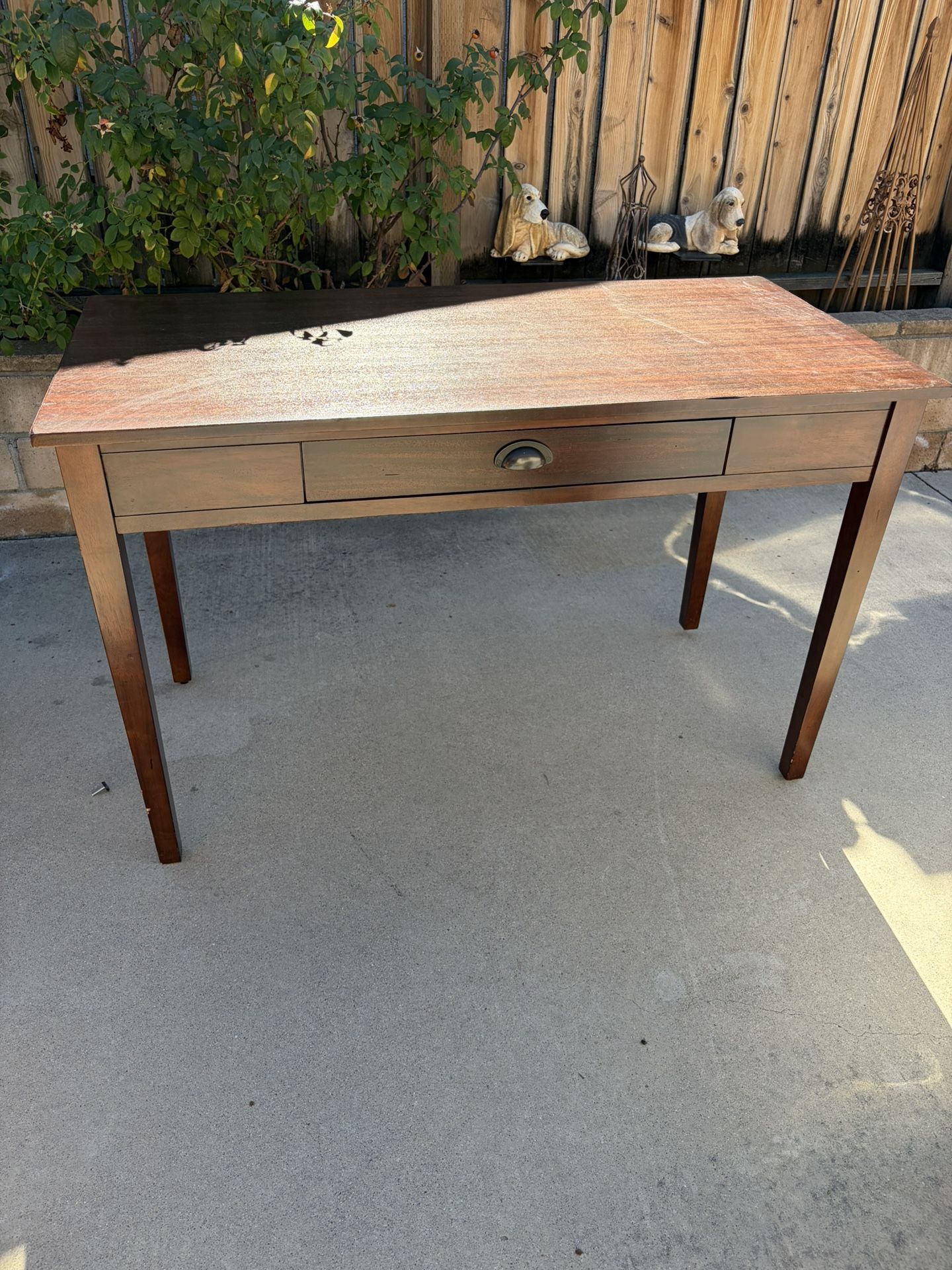 Wood Desk With Drawer
