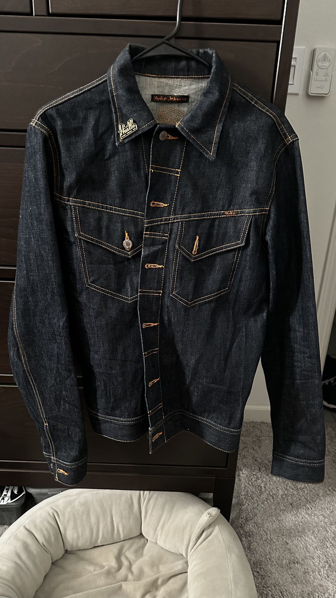 Nudies Raw Denim Jacket Size Large