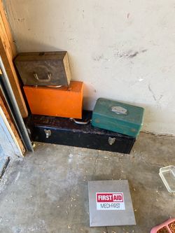 Assortment of tackle boxes