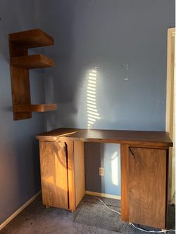 Mini fridge cabinet and wall shelf