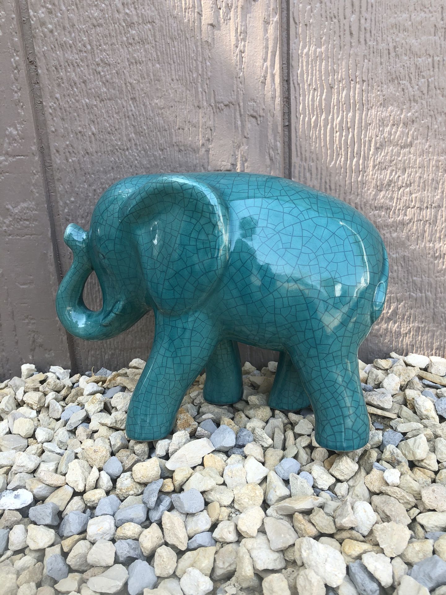 Teal Elephant Statue