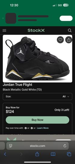 Jordan True Flight Black Metallic Gold White (TD)