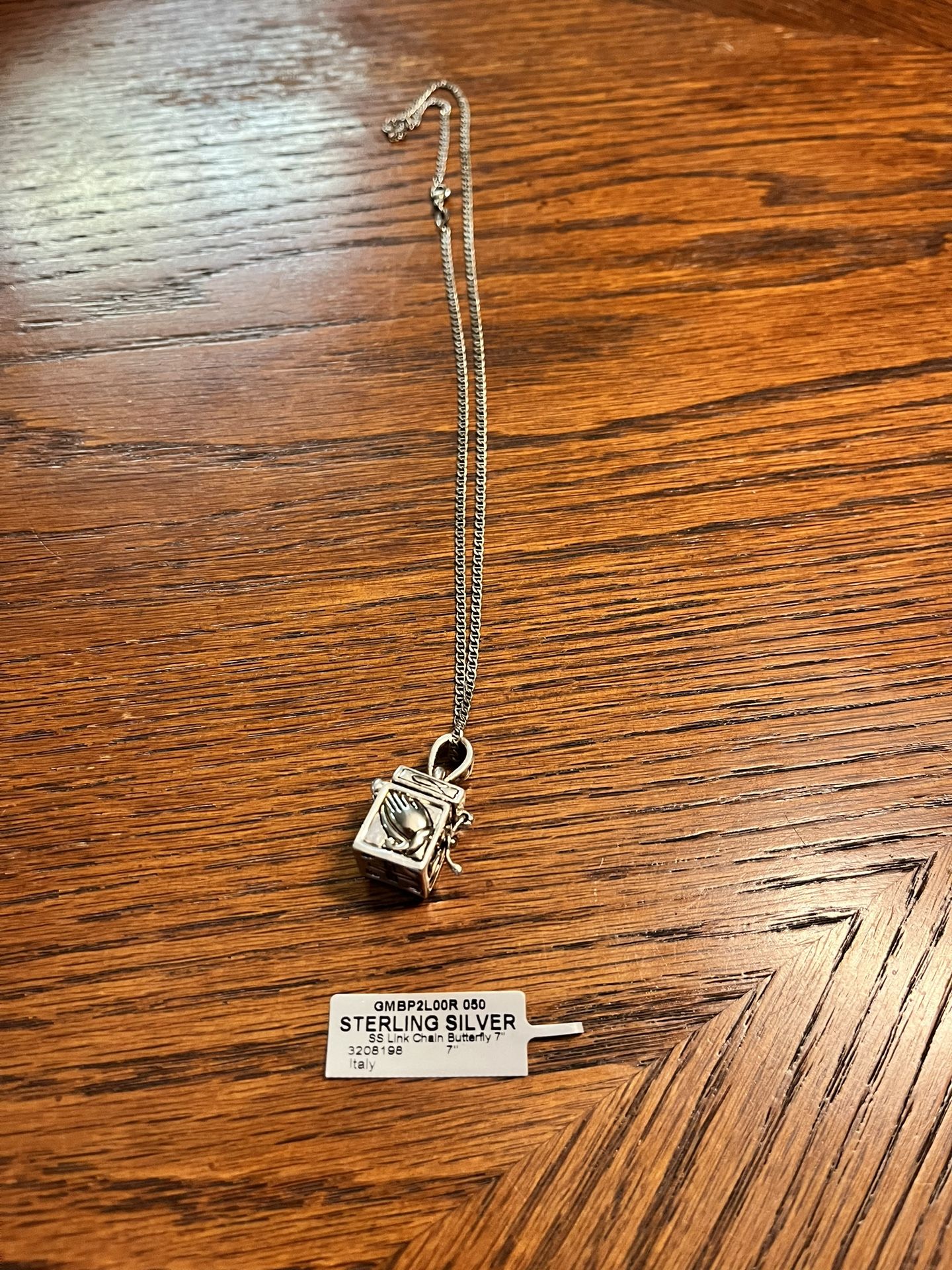 Sterling Silver Necklace With A Mystery Box