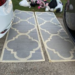 Two Beautiful Hallways Area Rugs (68” Long X 30” Wide) Need Some Cleaning, Otherwise Good Quality (NO SHIPPING)