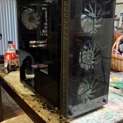 Musetex Mid Tower ATX Case w/ 6 rgb fans reinstalled with rgb hub and controller