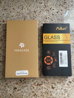 Mira Case and Ailun glass screen protector for I phone 15 pro max