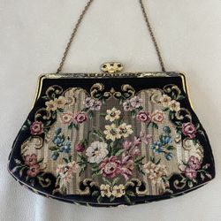 Vintage Handbag – Handmade Petit Point, Made in Austria