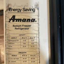 Free Amana 20 yr old fridge