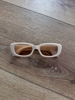 Cream Rectangular Sunglasses