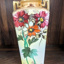 Vintage Nippon 10" Floral Vase 