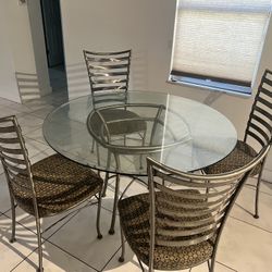 Glass top Dinner Table