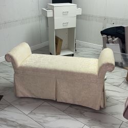 Damask Ivory Bench