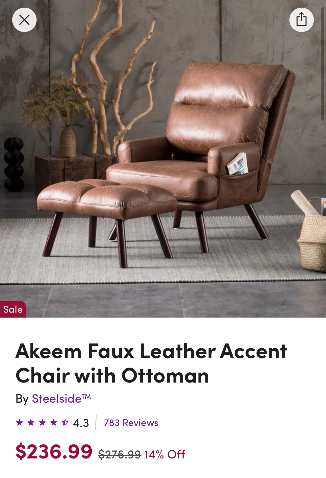Accent Chair With ottoman 
