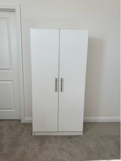 White shelf cabinet for pantry, storage, tools, toys