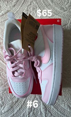Nike Low-Top Sneakers White and Pink Size 6