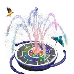 LED solar Fountain Pump - Beautiful Colors - Bird Bath