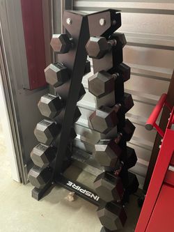 Inspire Hex Dumbbell Set with Rack