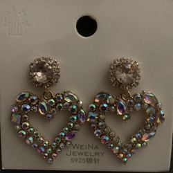 Bling Heart Earrings