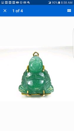Gold filled jade buddah pendant