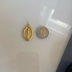 14k Virgin Mary Pendant 