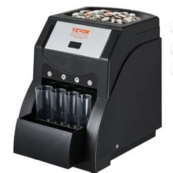 VEVOR USD Coin Sorter, Coin Sorter Machine for USD Coin 1¢ 5¢ 10¢ 25¢, Sorts up to 230 Coins/min, Coin Sorter and Wrapper Machine Holds 200 Coins Incl