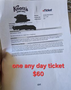 Knott's Berry Farm Ticket