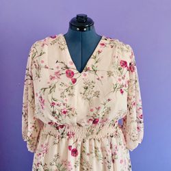 Pink Women’s Floral Dress 