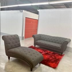 Gray Couch & Chaise Set