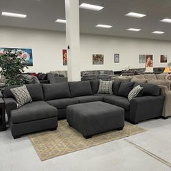 🍄 Ambee 3-Piece Sectional With Ottoman | Sectional-Red | Sofa | Loveseat | Couch | Sofa | Sleeper| Living Room Furniture| Garden Furniture | Patio 