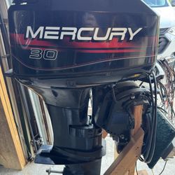 98 Mercury 30hp, Boat Outboard Motor Power Trim, Good Condition 