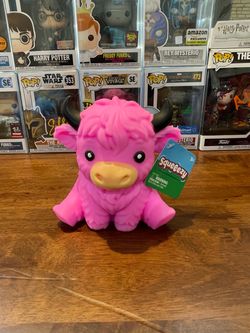 Authentic Sunny Days Pink Highland Cow Squishy