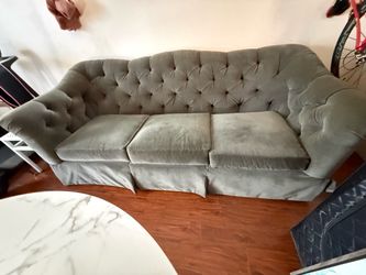 Tufted Thomasville Olive Green Couch