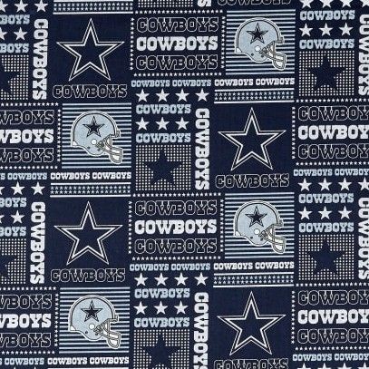 1 Yard Of Blue Dallas Cowboys Patchwork Fabric 58" X  36 "