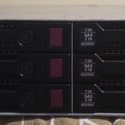 HP 3TB SAS hard drives (lot of 12) 36TB total
